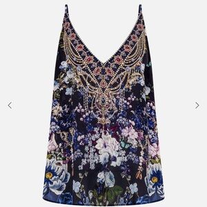 BNWT Camilla V Neck Cami in Obsidian Bloom